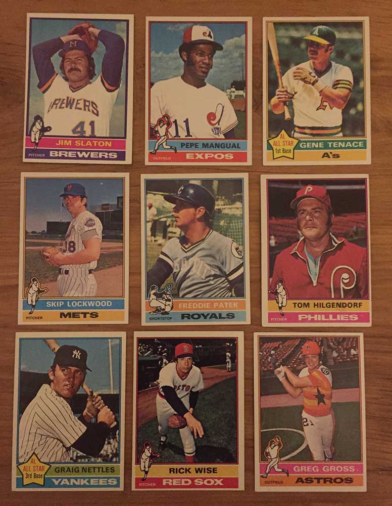 Sold at Auction: 25 Different 1976 Topps Baseball Cards w/ Lou Piniella +  More